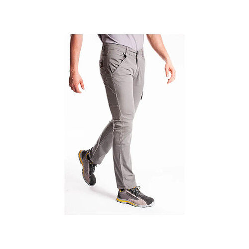 Pantalon de travail RICA LEWIS - Homme - Taille 46 - Multi poches - Coupe charpentier - Stretch - Gris clair - CARP