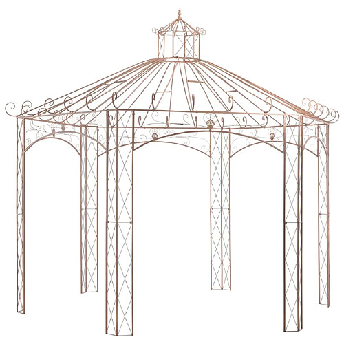 vidaXL Pavillon de jardin Marron antique 4 m Fer