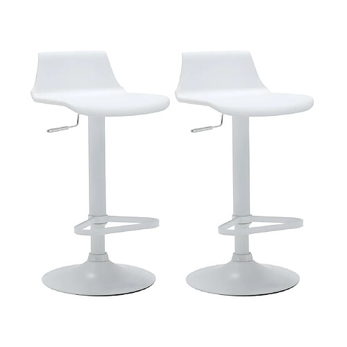 Vente-Unique Lot de 2 tabourets de bar - Polypropylène - Coloris blanc - CALAS