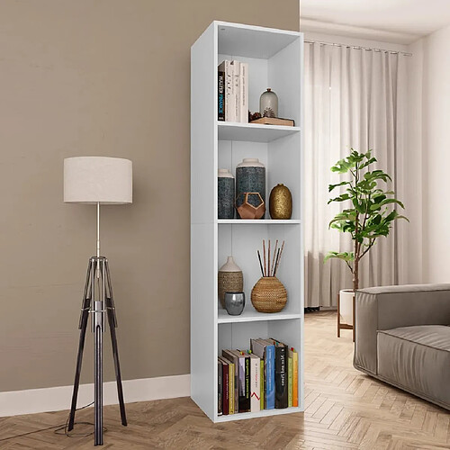 Maison Chic Bibliothèque - Etagère à livres pour range Blanc 36x30x143 cm Bois d'ingénierie -MN94747