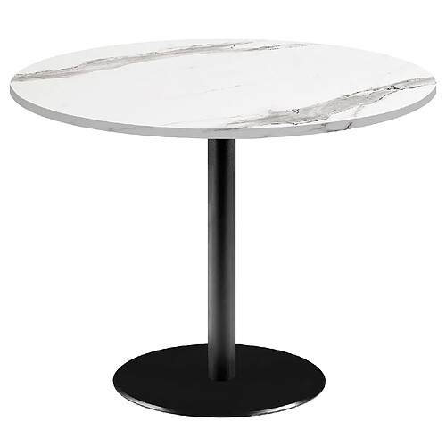 Restootab Table Ø120cm - modèle Rome marbre blanc