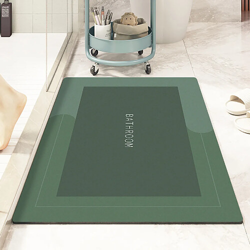 LUUCOZK Tapis de bain antidérapants absorbants à séchage rapide pour salle de bain - Vert - Rectangulaire-40 x 60CM