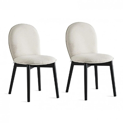 Inside 75 Lot de 2 Chaises rembourré RILEY MID structure bois assise tapissé sable