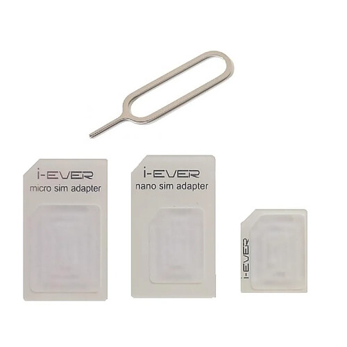 Mygoodprice Adaptateur de carte sim 3 en 1 pour micro et nano sim 3 Lots