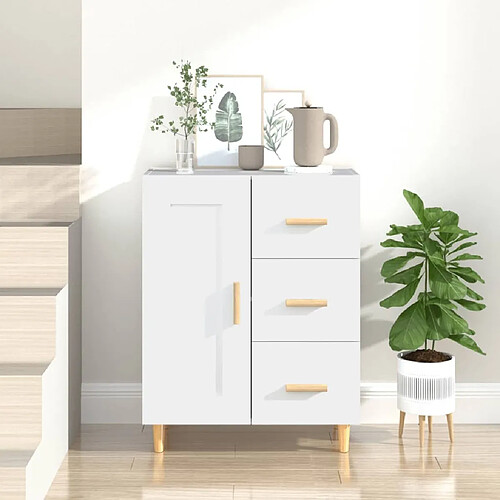 Maison Chic Buffet,Meuble de Rangement,commode pour salon,Cuisine Blanc 69,5x34x90 cm Bois d'ingénierie -MN46775