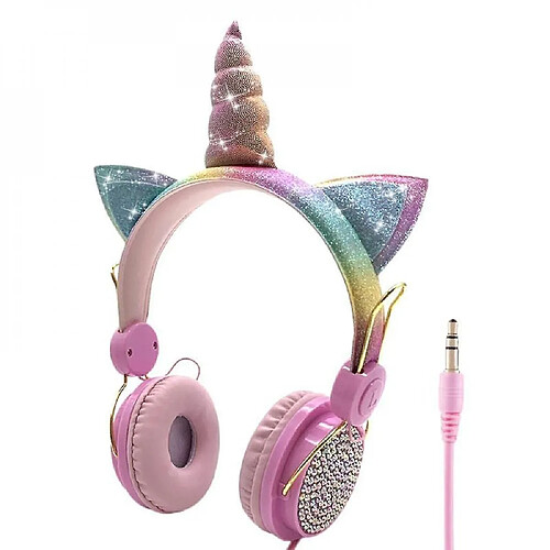 Universal Poupée surprise adorable licorne écouteurs câblés avec microphone musique écouteurs stéréo ordinateur téléphone portable écouteurs cadeau enfant