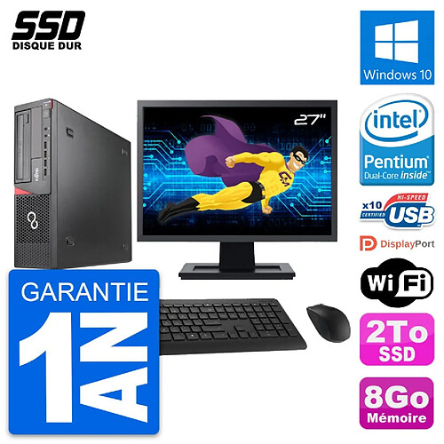 PC Fujitsu E920 DT Ecran 27" Intel G3220 RAM 8Go SSD 2To Windows 10 Wifi · Occasion