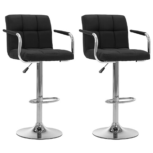 vidaXL Chaises de bar lot de 2 noir tissu