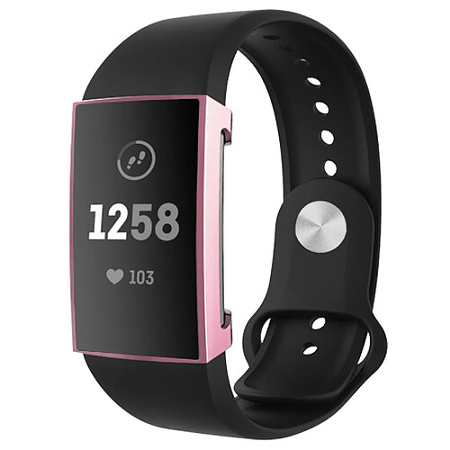 Wewoo Boîtier de montre Pour Fitbit Charge 3 Etui de protection TPU placage de couverture totale Rose