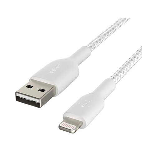 Belkin Câble USB A - Lightning à gaine tressée/ 1M blanc