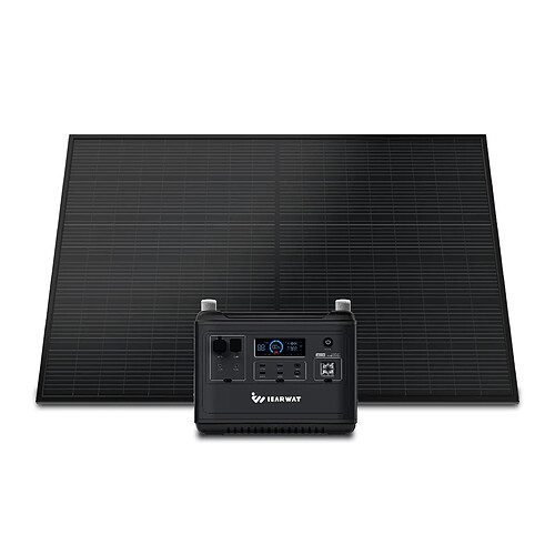 IEARWAT Kit panneau solaire 400W monocrystallin haute puissance + 2000W batterie Lithium