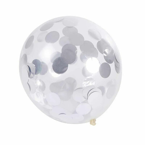 Paris Prix Lot de 6 Ballons Gonflables Confettis 30cm Argent