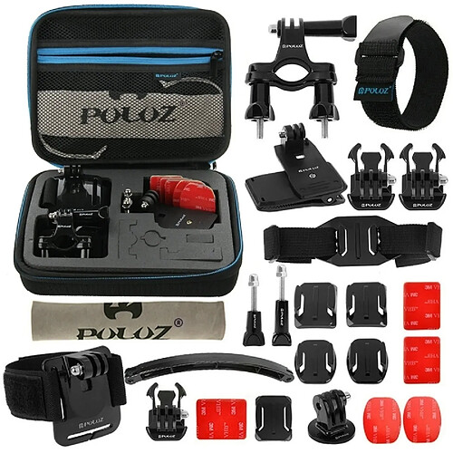 Wewoo Kit d'accessoire pour vélo avec housse en EVA dragonne + sangle de casque + bras d'extension + boucles à dégagement rapide + supports de surface + autocollants adhésifs + adaptateur de trépied + sac de rangement + support de guidon + vis 24 en 1 Gopro HER