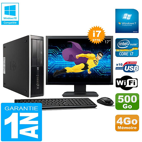 PC HP Compaq Pro 6300 SFF I7-3770 4Go 500Go Graveur DVD Wifi W7 Ecran 17" · Occasion