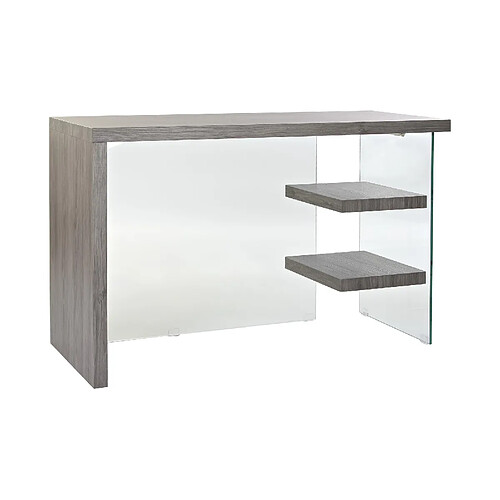 Pegane Bureau en verre trempé/ MDF coloris gris - Longueur 120 x Hauteur 76 x Profondeur 50 cm