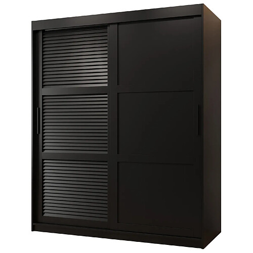 Abiks Meble Armoire Zaluzja 3 à Portes Coulissantes 200/150/62 2 Portes (noir)