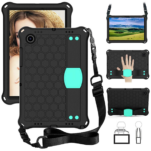 Coque en TPU texture en nid d'abeille, eva antichoc avec béquille noir/vert menthe pour votre Samsung Galaxy Tab A8 10.5 (2021)