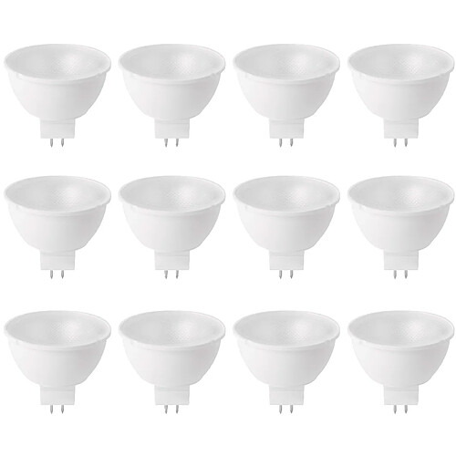 Lot 12 Ampoules réflecteur LED GU5.3 Eclairage 5W blanc chaud