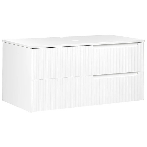 Beliani Meuble de salle de bain 100 x 52 cm blanc QUINTELA