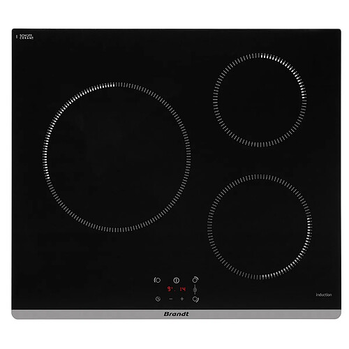 Table de cuisson induction 60cm 3 feux 7250w noir - BPI6362B - BRANDT