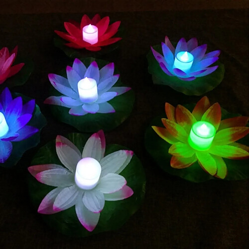 Wewoo LED sous-marines 3 couleur Flood Artificielle Lotus Flottant Lampes De Forme Fleur Pour La Piscine Extérieure Souhaitant Fête (Rose)