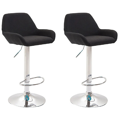 Non Lot de 2 tabourets de bar Braga tissu chrome