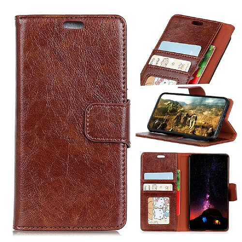 Etui en PU rupture de nappa marron pour votre Samsung Galaxy A7 (2018)