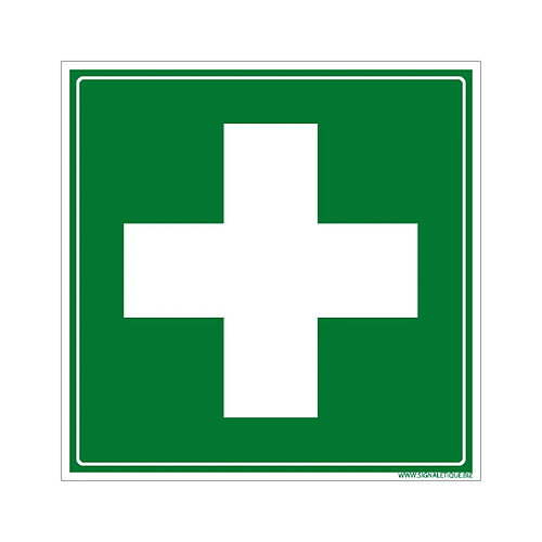 Signaletique Biz Panneau Premiers Secours. Panneau Évacuation et Secours. Signalisation Sécurité. Autocollant Premiers Secours - 250 x 250 mm - Plastique PVC 1,5 mm - Plastique PVC 1,5 mm