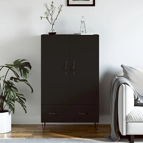 vidaXL Buffet haut noir 69,5x31x115 cm bois d'ingénierie