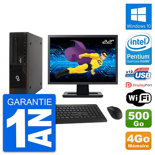 PC Fujitsu E910 DT Ecran 22" Intel G630 RAM 4Go Disque 500Go Windows 10 Wifi · Occasion