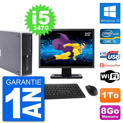 PC HP Compaq Pro 6300 SFF Ecran 22" i5-3470 RAM 8Go Disque 1To Windows 10 Wifi · Occasion