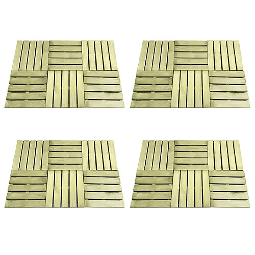 vidaXL Dalles de terrasse 24 pcs 50x50 cm Bois Vert