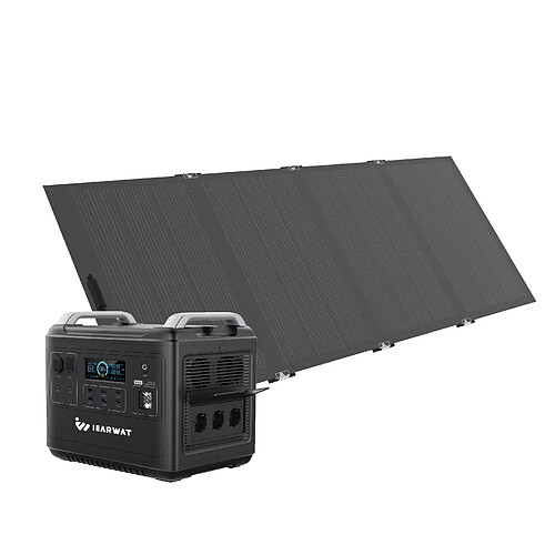 IEARWAT Kit de générateur solaires 350W + batterie 2000W autoconsommation Kit centrale électrique portable