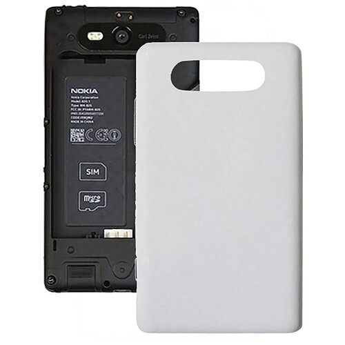 Wewoo Coque arrière blanc pour Nokia Lumia 820 pièce détachée Couvercle arrière de la batterie de logement + bouton latéral