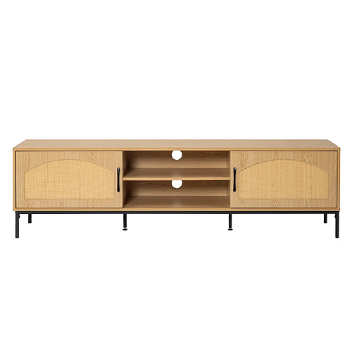 Bestmobilier Nagato - meuble tv - bois - 180 cm