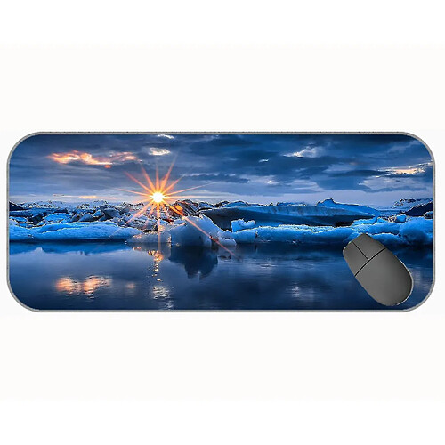 Universal (750x300x3) XXL GAMING MONDE PAD GRANDS PADS DE BURIS, Ice Nature Sunbeam Sunset Rubber Mouse Pad