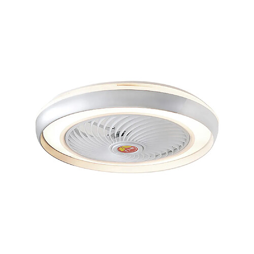 Universal Lampe ventilateur de plafond de 50cm, 220V LED 36W dimmer sans étape 3 vitesses vent commande silencieuse lampe ventilateur de plafond, argent