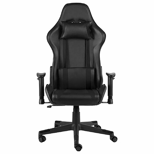 Maison Chic Chaise de jeu, Chaise gaming pivotante, Fauteuil gamer d'ordinateur,Chaise de Bureau Noir PVC -GKD60817