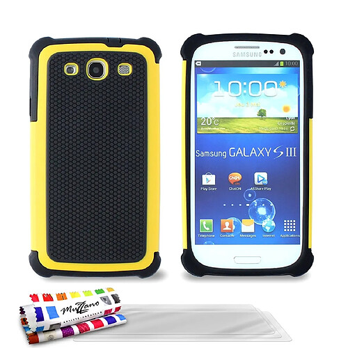 Muzzano Coque + 3 Films SAMSUNG GALAXY S3 / I9300 ""La Sport Case"" Premium Jaune