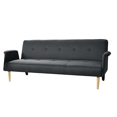 Banquette Canapé convertible 3 places en Tissu 3 Positions - Gris fonce/Bleu canard/Noir - 196X84XH78CM - CAPRI+Urban Living