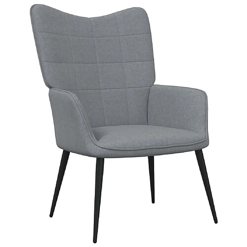 Maison Chic Chaise de relaxation | Fauteuil relax avec tabouret Gris clair Tissu -GKD96369