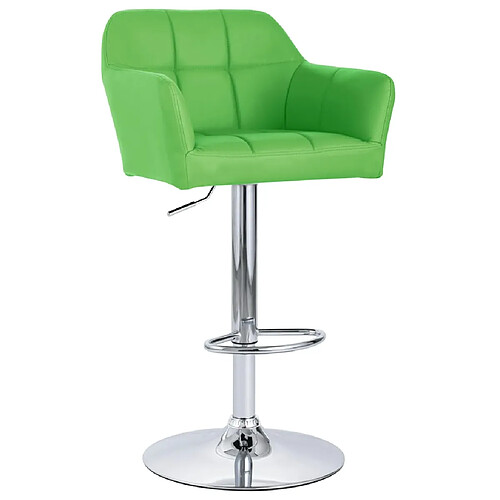 vidaXL Chaise de bar avec accoudoir Vert Similicuir