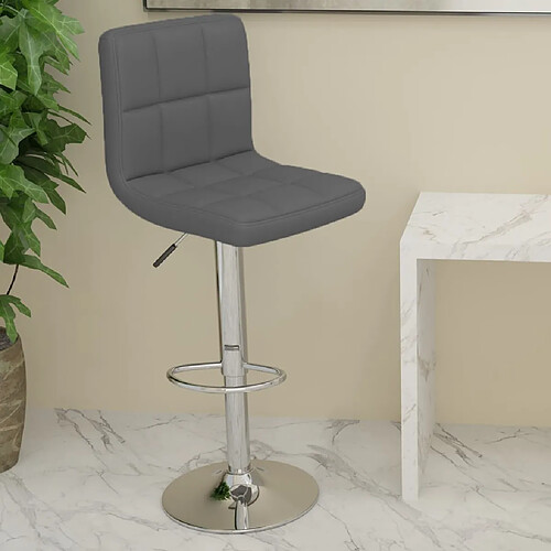 vidaXL Tabouret de bar Gris Similicuir