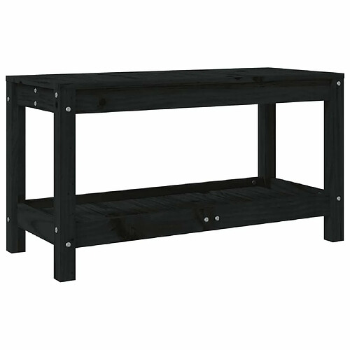 Maison Chic Banc de jardin | Banquette de jardin | Chaise Relax noir 82,5x35x45 cm bois massif de pin -MN37264