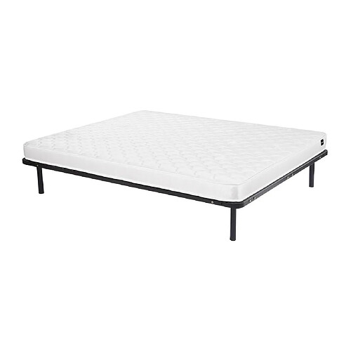 Vente-Unique Ensemble 140 x 190 cm cadre à lattes + matelas mousse ép.15cm - DANAE de YSMÉE