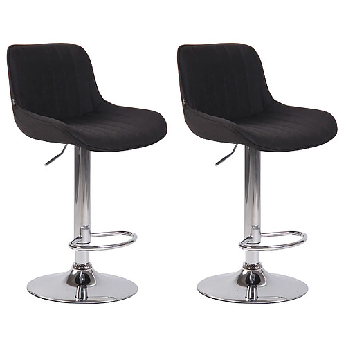 Non Lot de 2 tabourets de bar Lentini tissu chrome