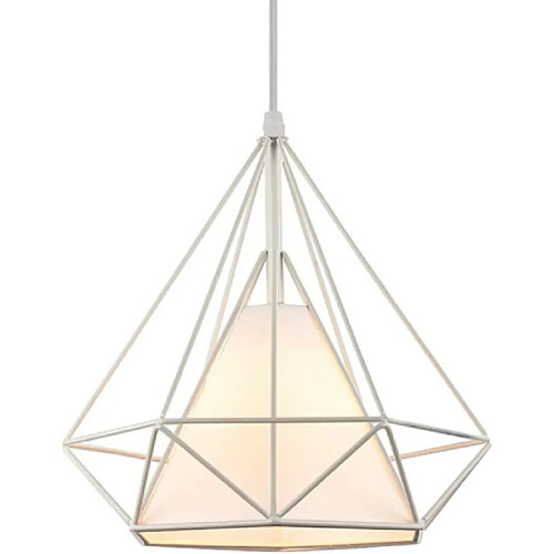 Stoex E27 Lustre Suspension en Métal Style industriel avec LED Abat-jour -Blanc