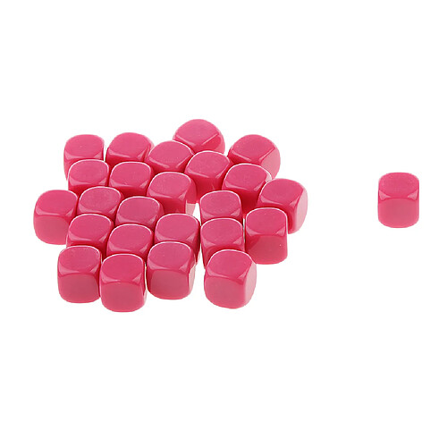 25pcs Opaque Blanc à Six Côtés Dés D6 Jeu D & D Rpg Partie Dices Fuchsia