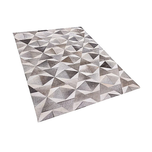 Beliani Tapis gris aux motifs contemporains 160 x 230 cm ALAKA