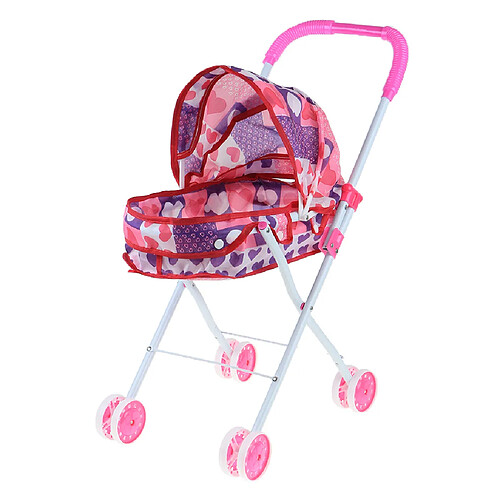 Mini-poussette pliable pour poussette de chariot de poussette faisant semblant de jouer le coeur de jouets